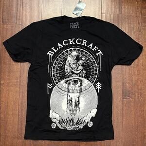 Blackcraft Men's Black Graphic Tee, 100% Cotton, Size Large, NWT